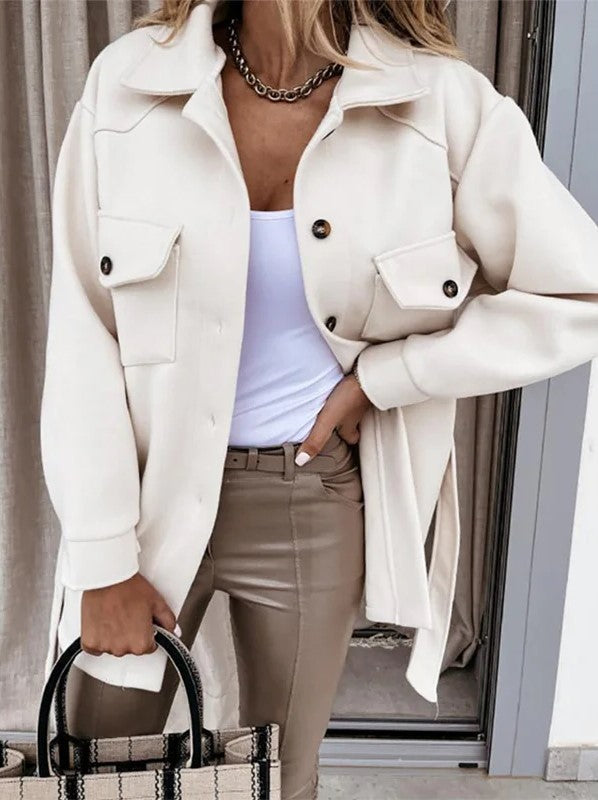 Women's Casual Button-Up Cagoule Jacket
