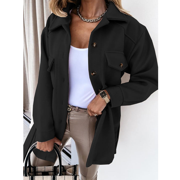 Women's Casual Button-Up Cagoule Jacket