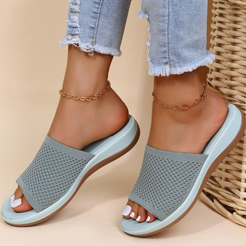Mona | Breathable Orthopaedic Wedge Sliders
