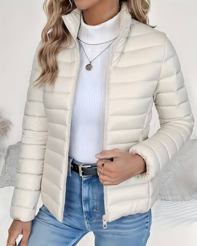 Lightweight Quilted Jacket with Stand Collar