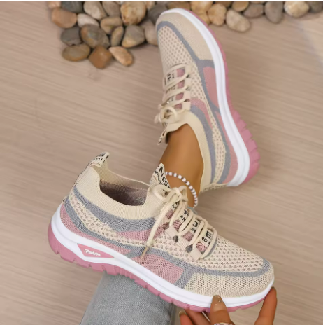 Edna sneakers in Khaki/Pink
